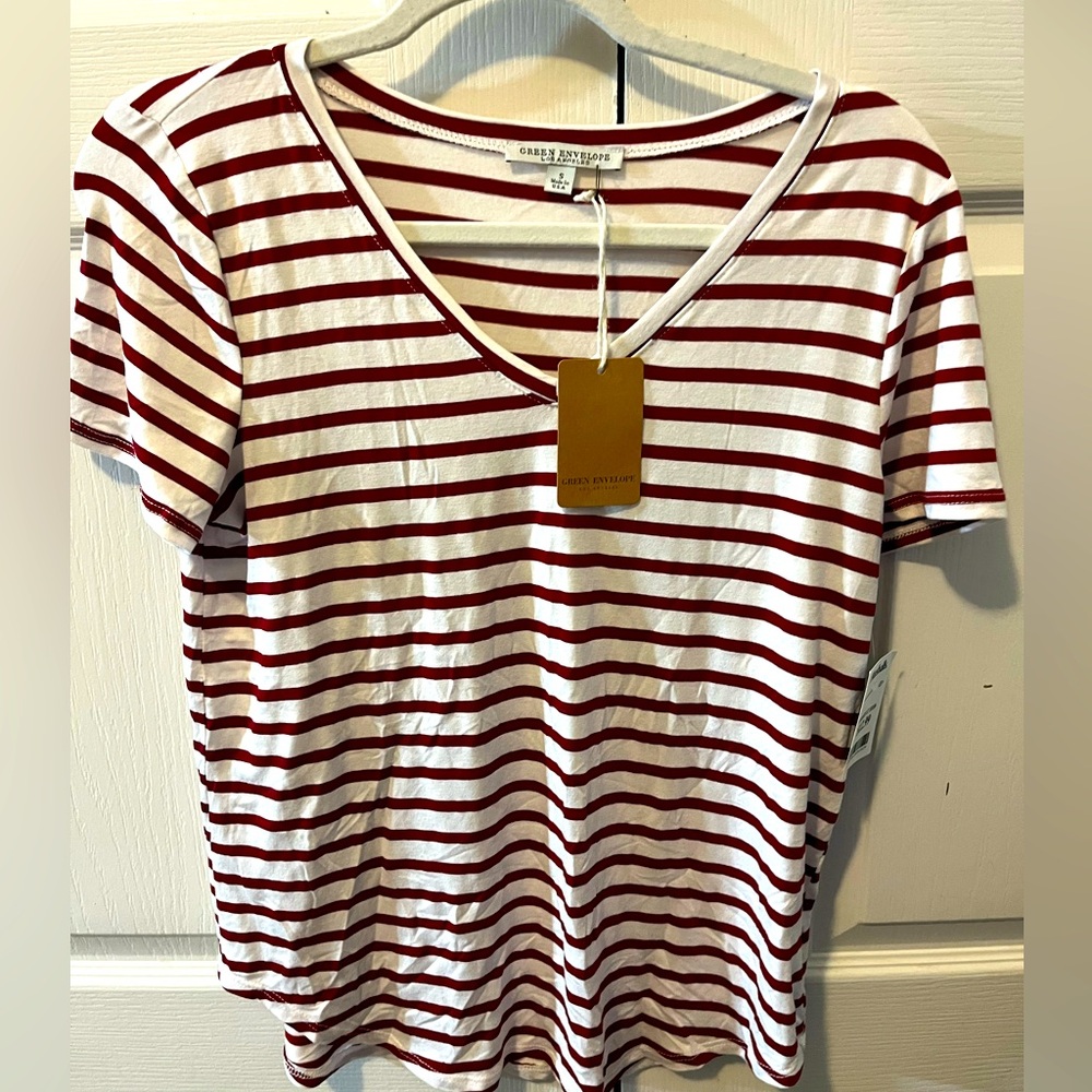 Women’s Red Stripe Shirt 
New with Tags